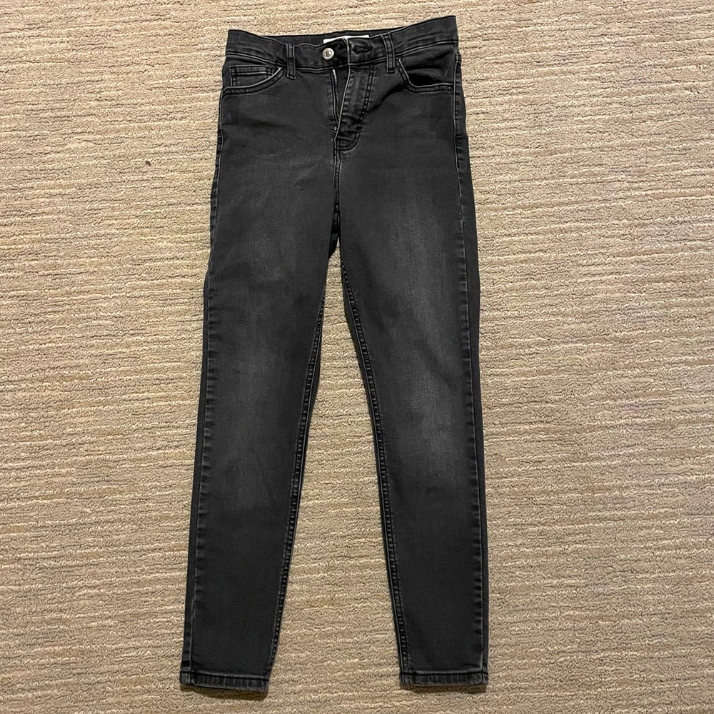 Topshop Washed Black Skinny Jeans